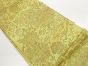 手織り紬花唐草模様織出し名古屋帯